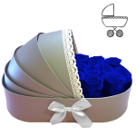Boite de roses éternelles de couleur bleu - Berceau