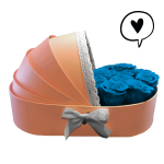 Boite de roses éternelles de couleur turquoise