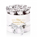 Boite de roses éternelles en argent