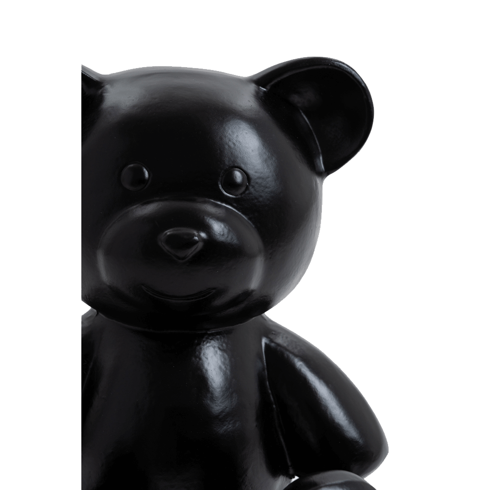 Statue ours en résine noir