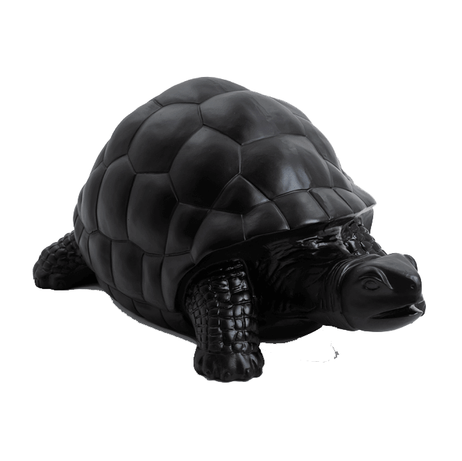 Statue tortue en résine noir