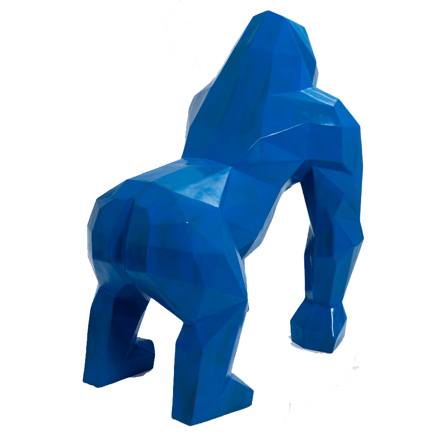 The Luxury Box kamina 120cm statue gorille origami geant taille xl colori bleu fonce 4 | The Luxury Box