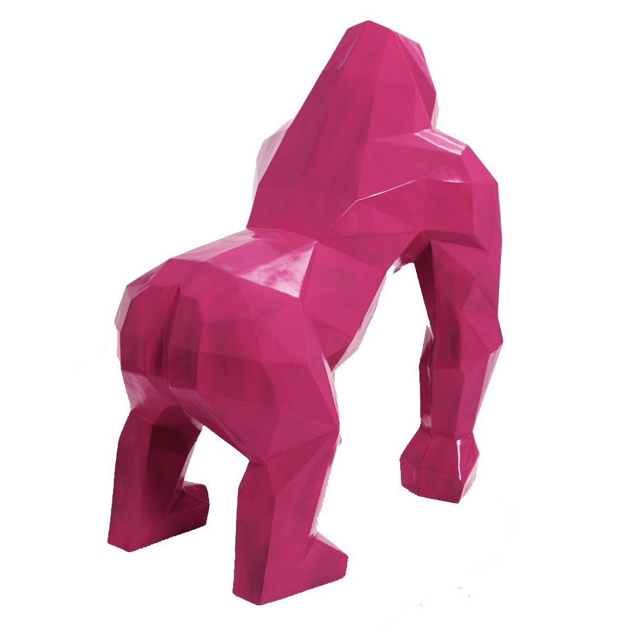 The Luxury Box kamina 120cm statue gorille origami geant taille xl colori fushia 1 | The Luxury Box