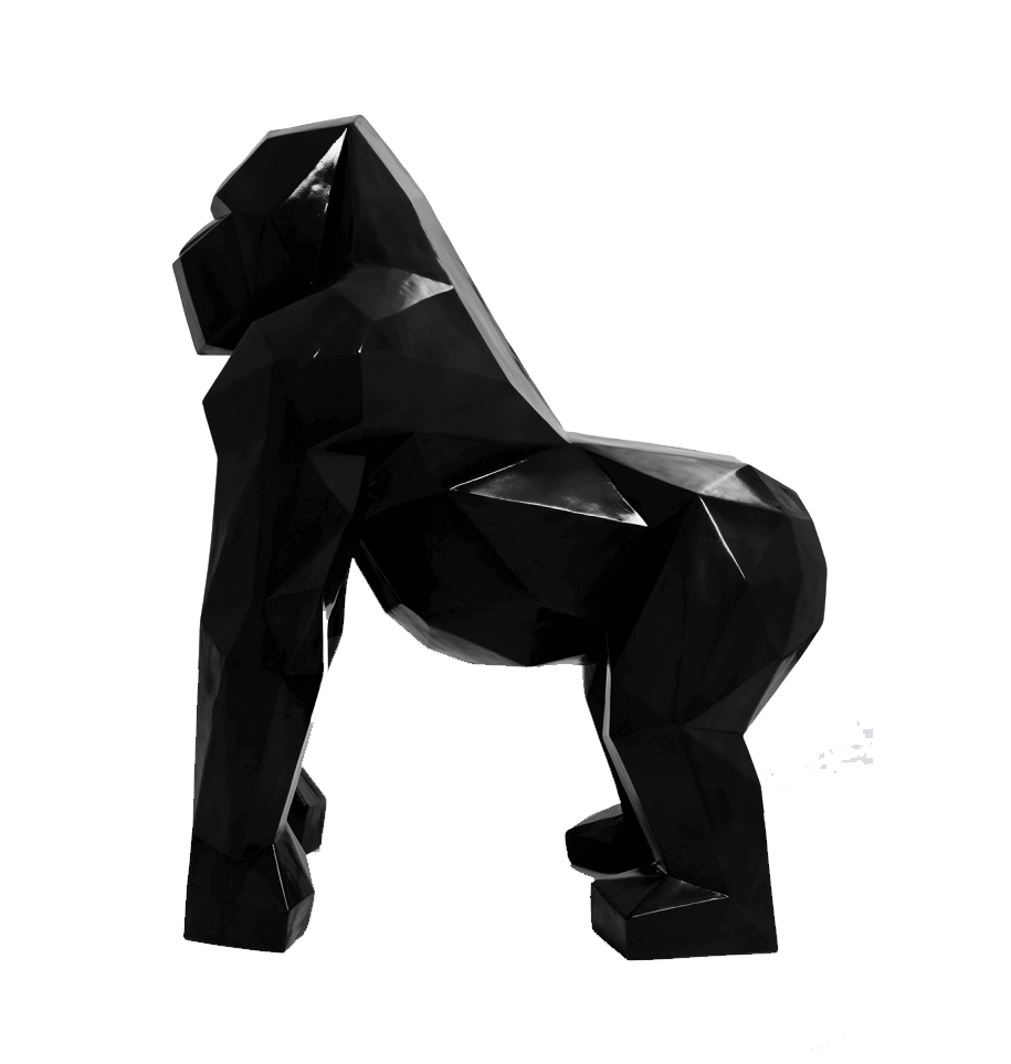 kamina 120cm statue gorille origami geant taille xl colori noir 1 | The Luxury Box