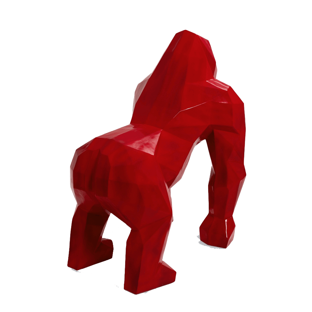 The Luxury Box kamina 120cm statue gorille origami geant taille xl colori rouge 2 | The Luxury Box