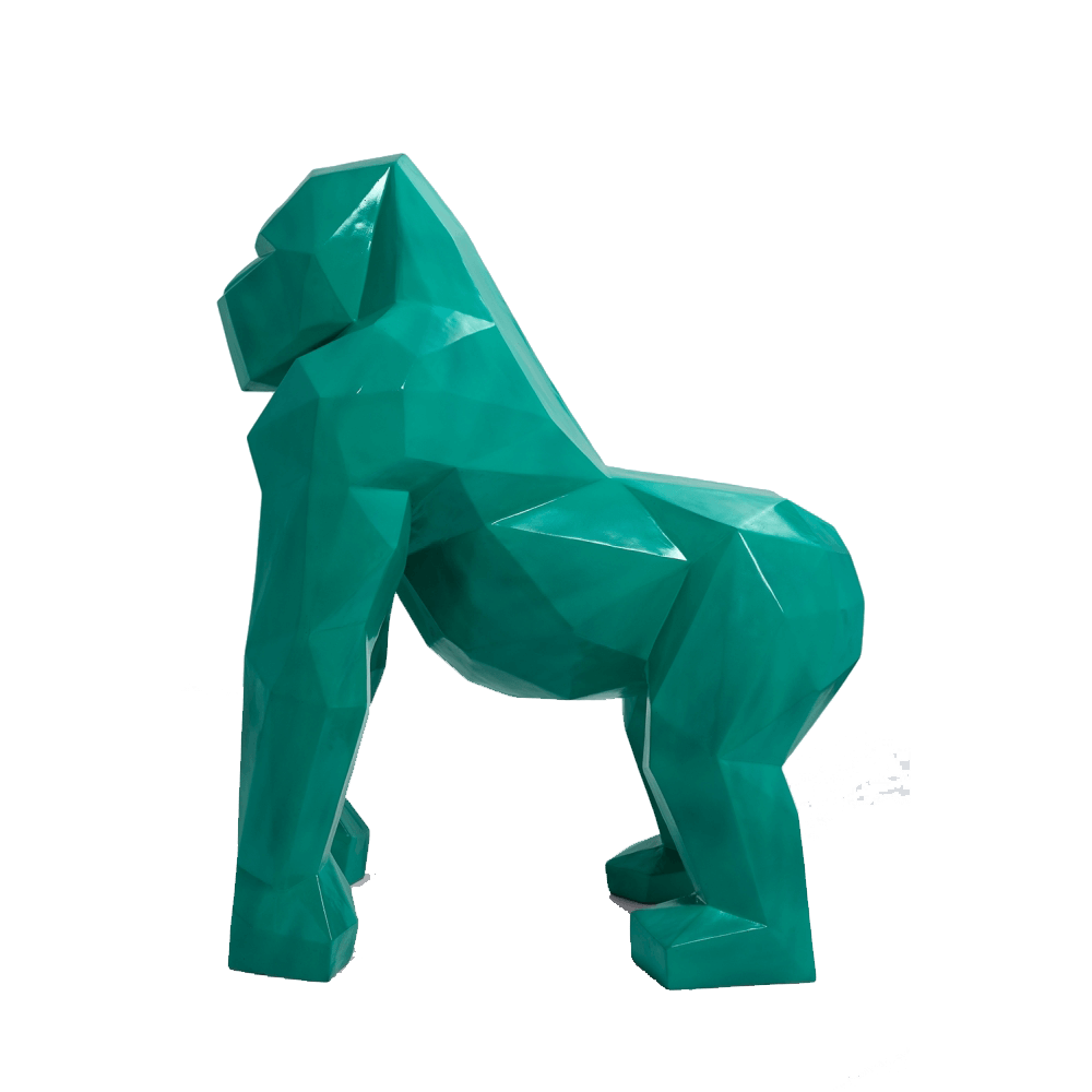 The Luxury Box kamina 120cm statue gorille origami geant taille xl colori vert canard 2 | The Luxury Box