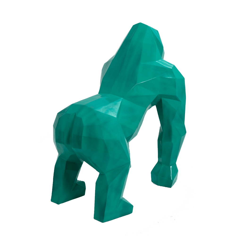 The Luxury Box kamina 120cm statue gorille origami geant taille xl colori vert canard | The Luxury Box