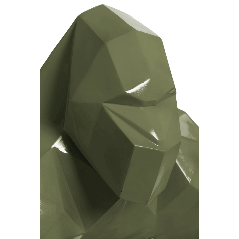 kamina 120cm statue gorille origami geant taille xl colori vert kaki 2 min | The Luxury Box