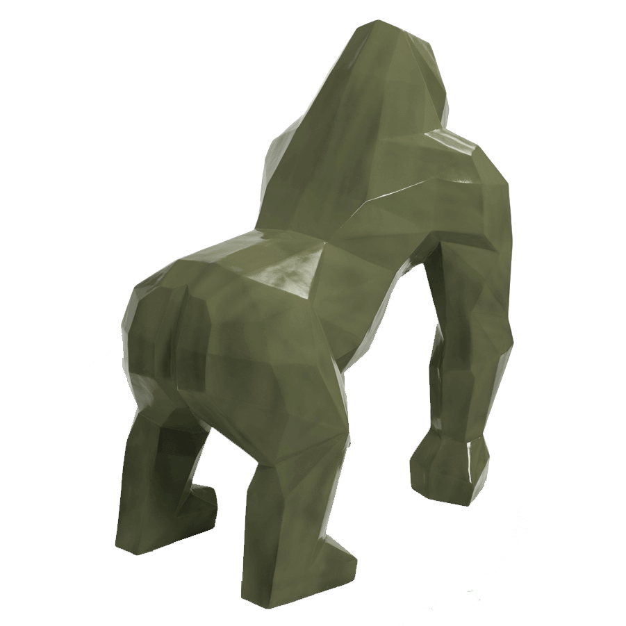 kamina 120cm statue gorille origami geant taille xl colori vert kaki min | The Luxury Box