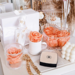 Coeur de roses éternelles en acrylique