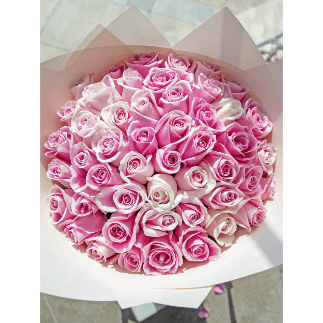 Bouquet de 50 roses rose 2 | The Luxury Box