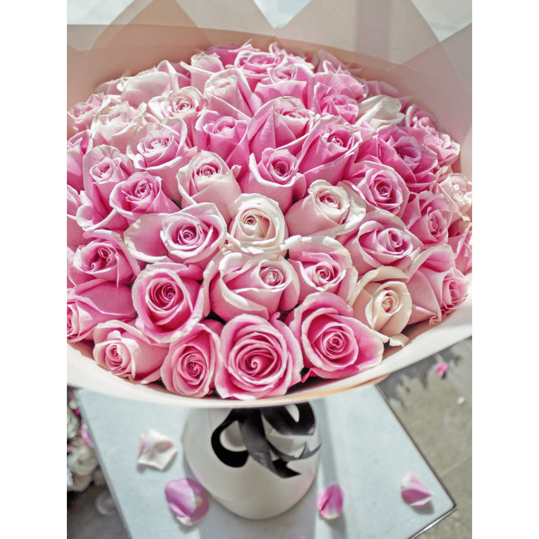 Bouquet de 50 roses rose 3 | The Luxury Box
