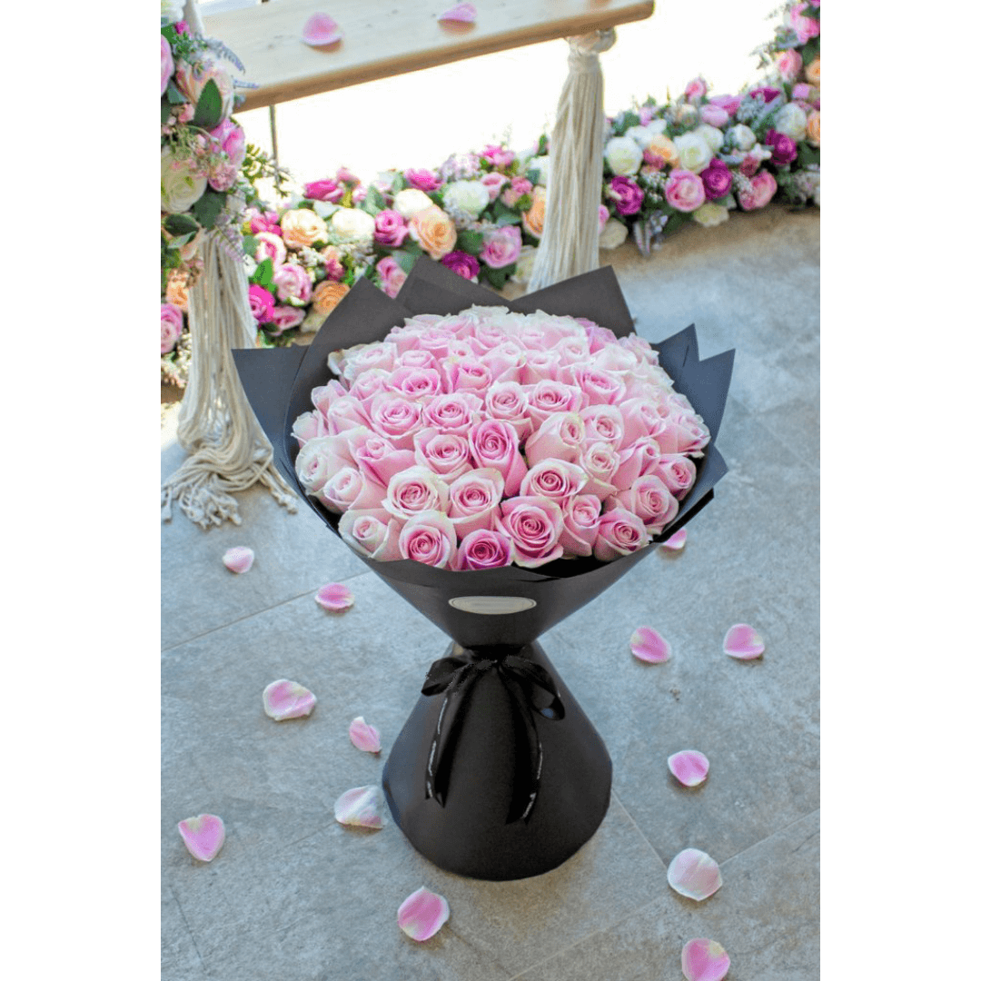 Bouquet de 50 roses rose 4 | The Luxury Box