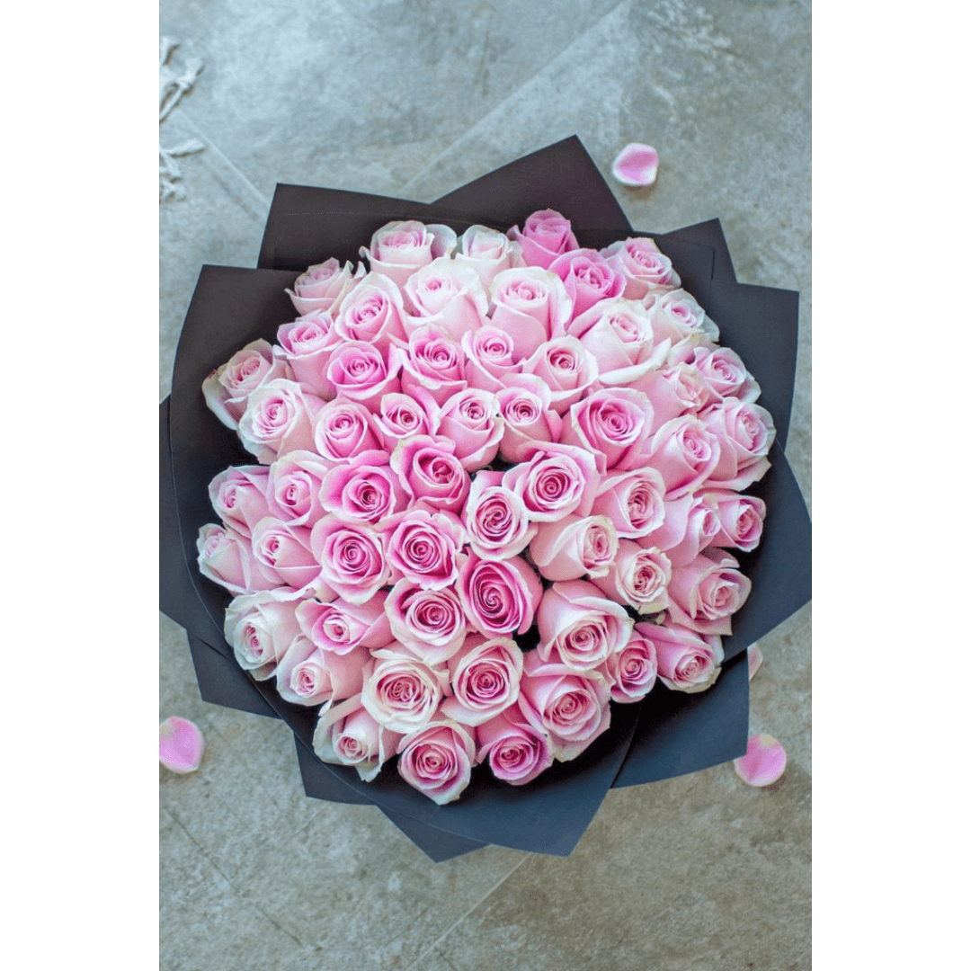 Bouquet de 50 roses rose 5 | The Luxury Box