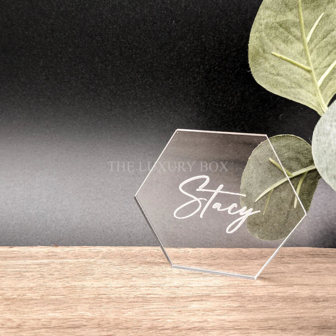 Acrylic Name Wedding (2) Carte nom invité