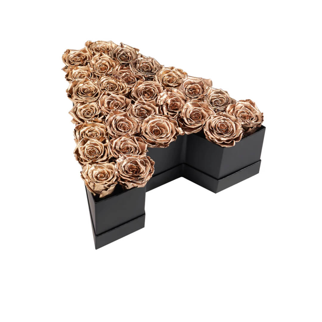 A_gold Lettre de Roses en or