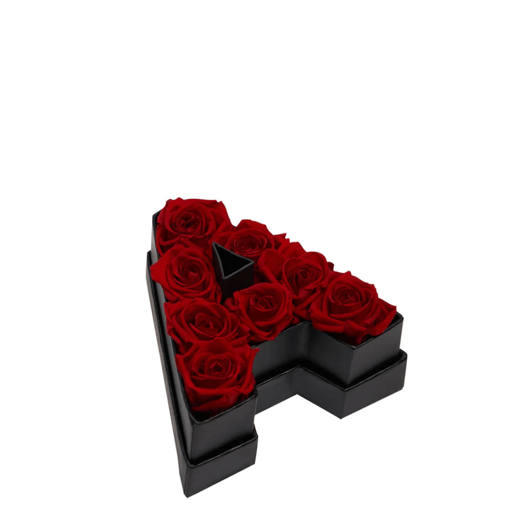 Coffret de fleurs éternelles lettre