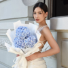 Fresh Flower Bouquet - Azure Blue Hydrangea (M) 2 Bouquet de Hortensias