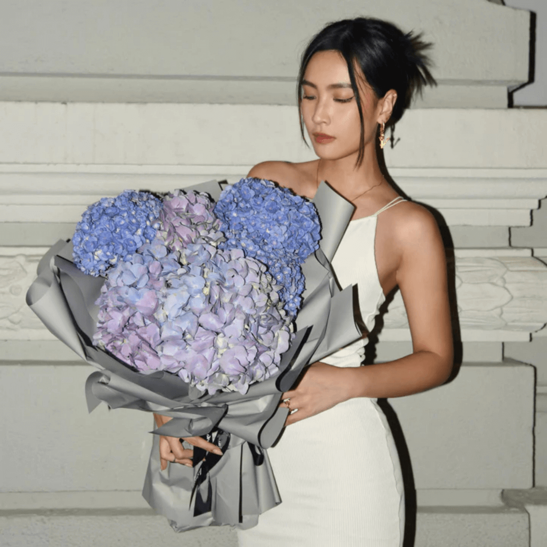 Fresh Flower Bouquet Gradient Purple Hydrangea L 2 | The Luxury Box