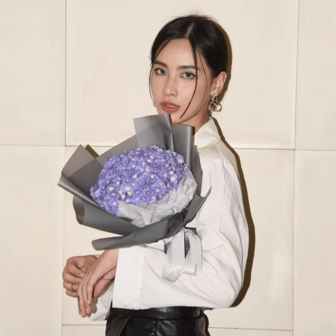 Fresh Flower Bouquet Iris Purple Hydrangea S 2 | The Luxury Box