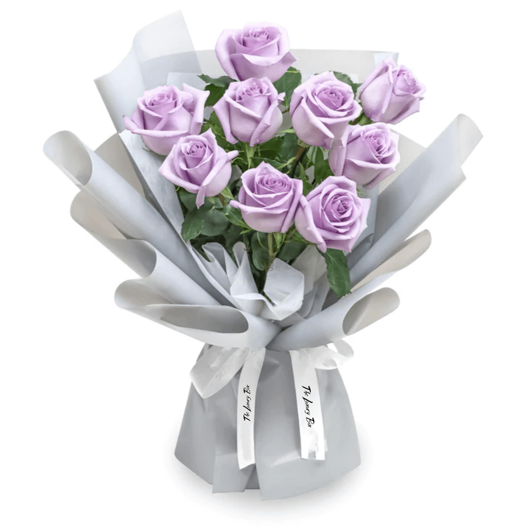 Fresh Flower Bouquet Lavender Roses 9 11 Roses | The Luxury Box