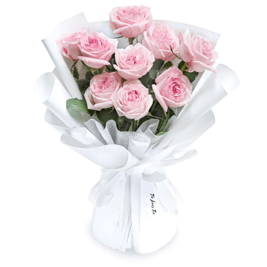 Fresh Flower Bouquet Lychee Pink Roses 9 11 Roses | The Luxury Box