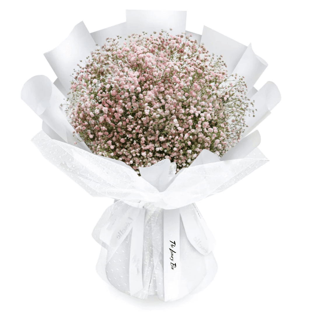 Fresh Flower Bouquet Pink Babys Breath L | The Luxury Box