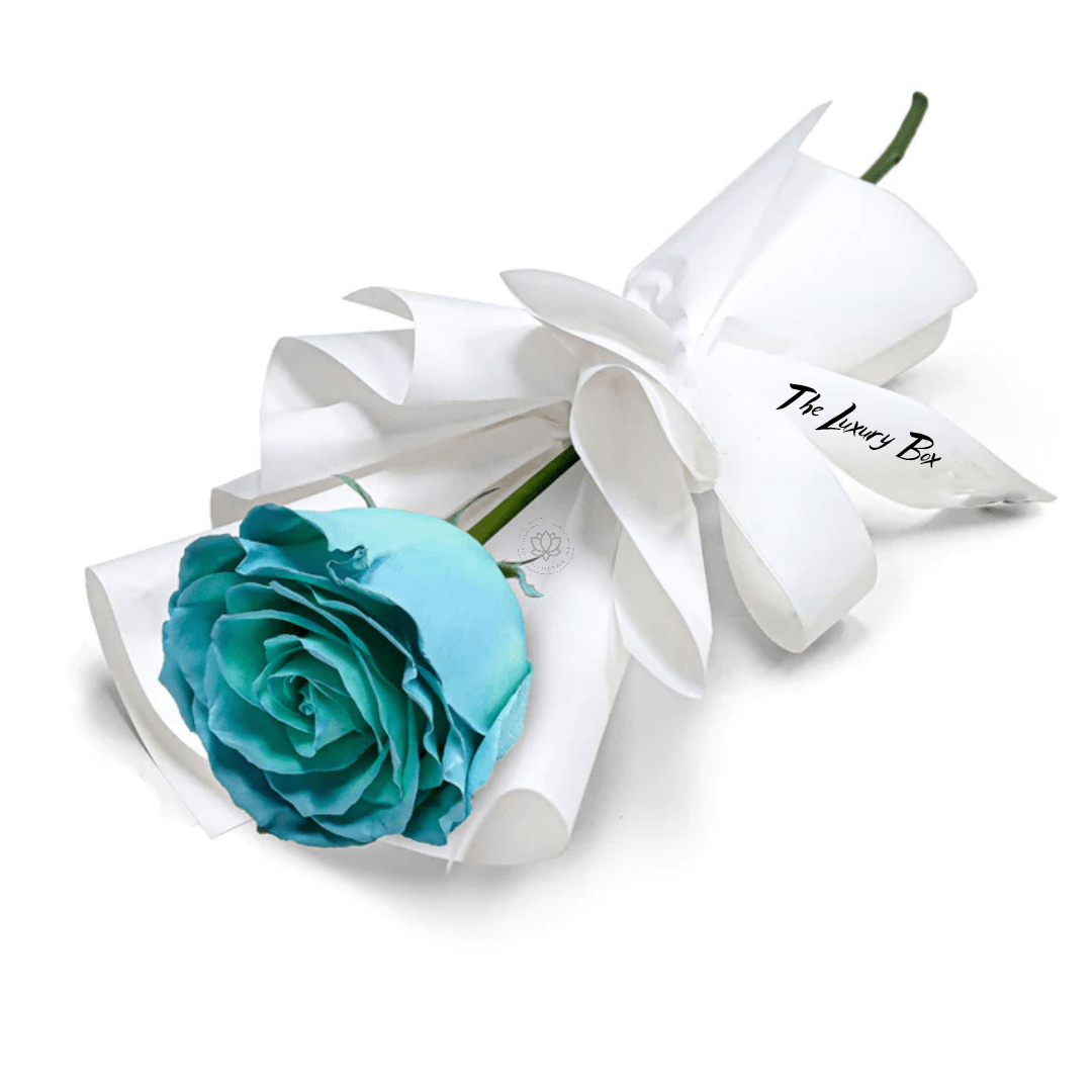 Fresh Flower Bouquet - Single Tiffany Blue Rose Fresh Flower Bouquet Single Tiffany Blue Rose | The Luxury Box