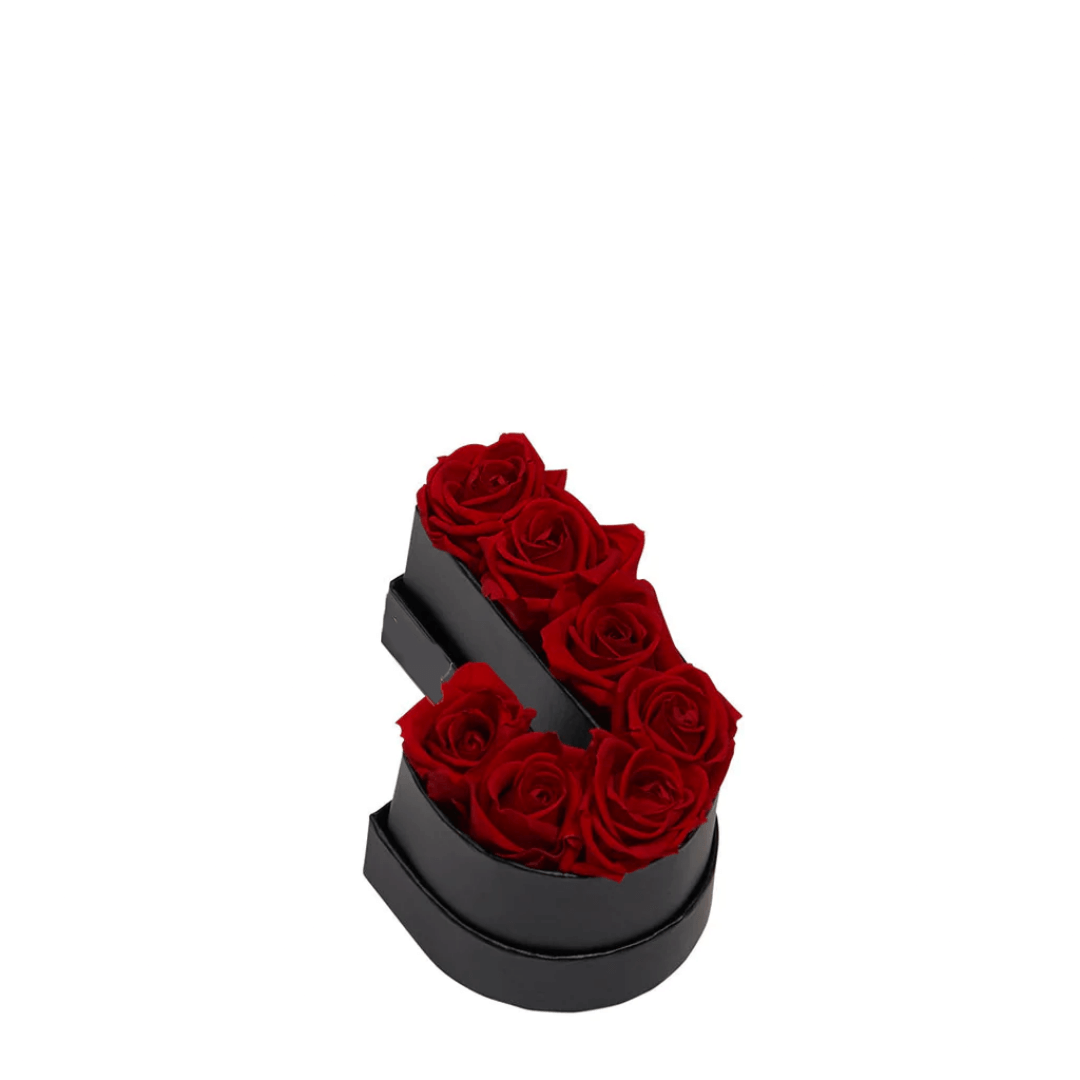 Coffret de fleurs éternelles lettre