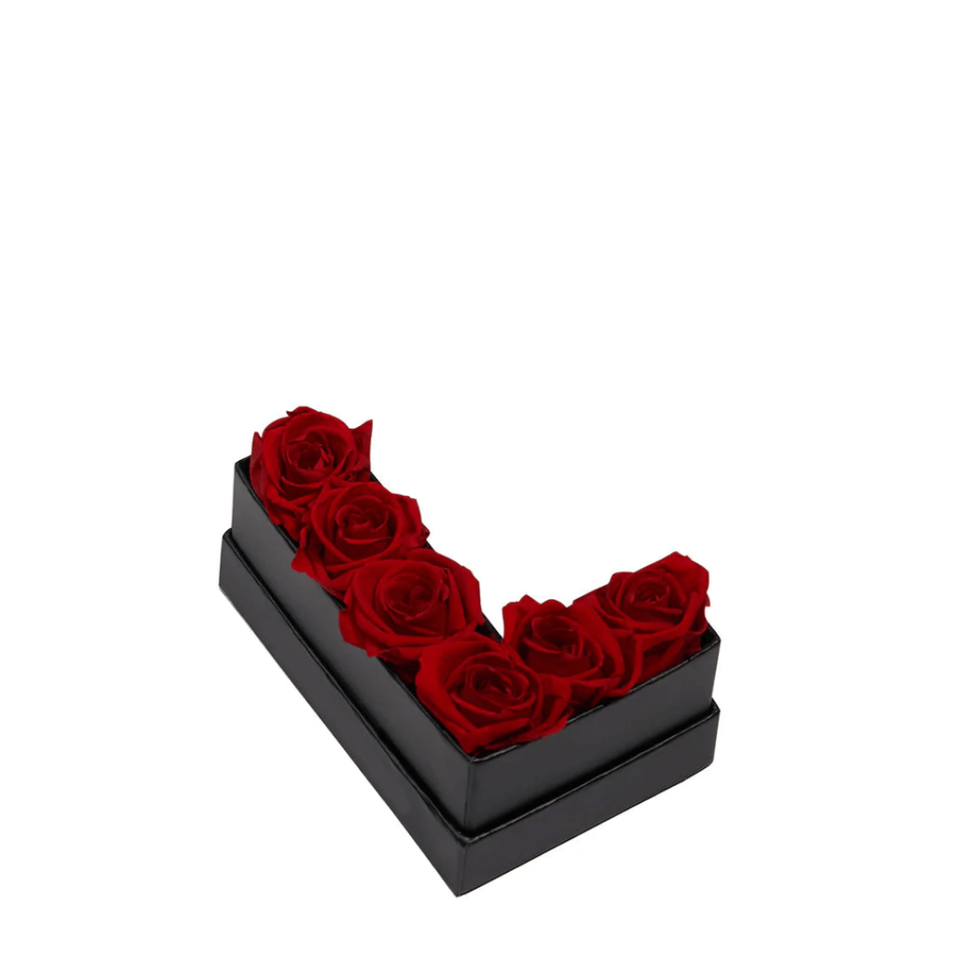 Coffret de fleurs éternelles lettre