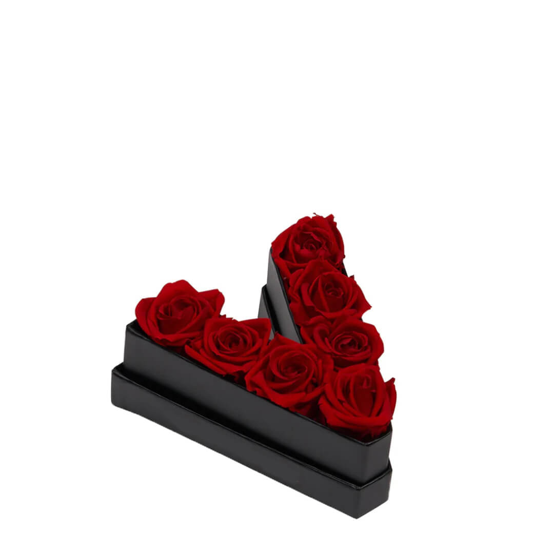 Coffret de fleurs éternelles lettre