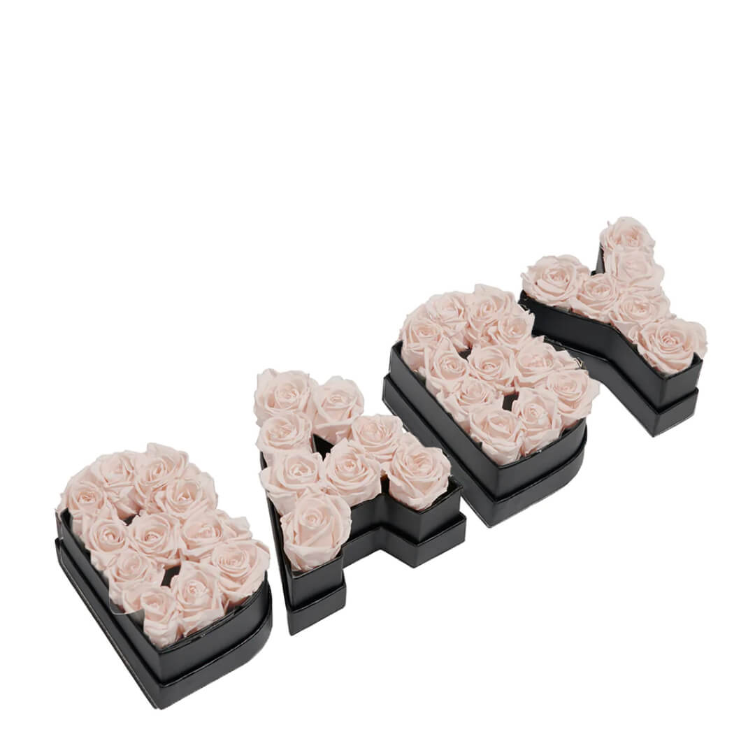 Coffret de fleurs éternelles lettre