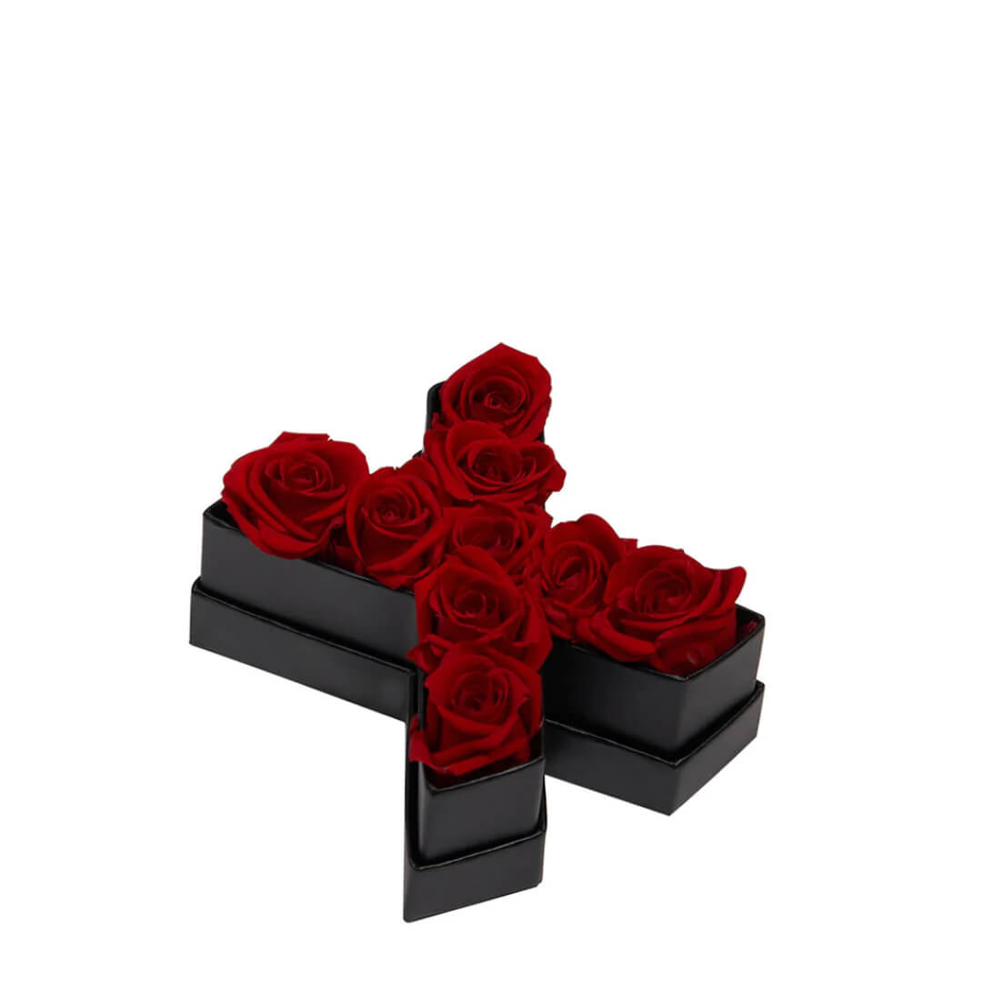 Coffret de fleurs éternelles lettre