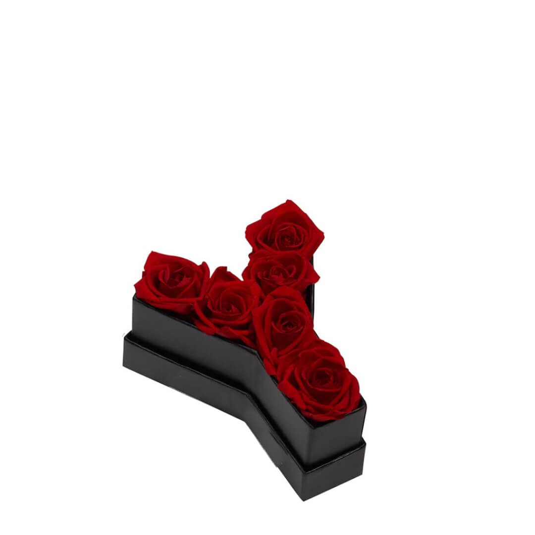 Coffret de fleurs éternelles lettre