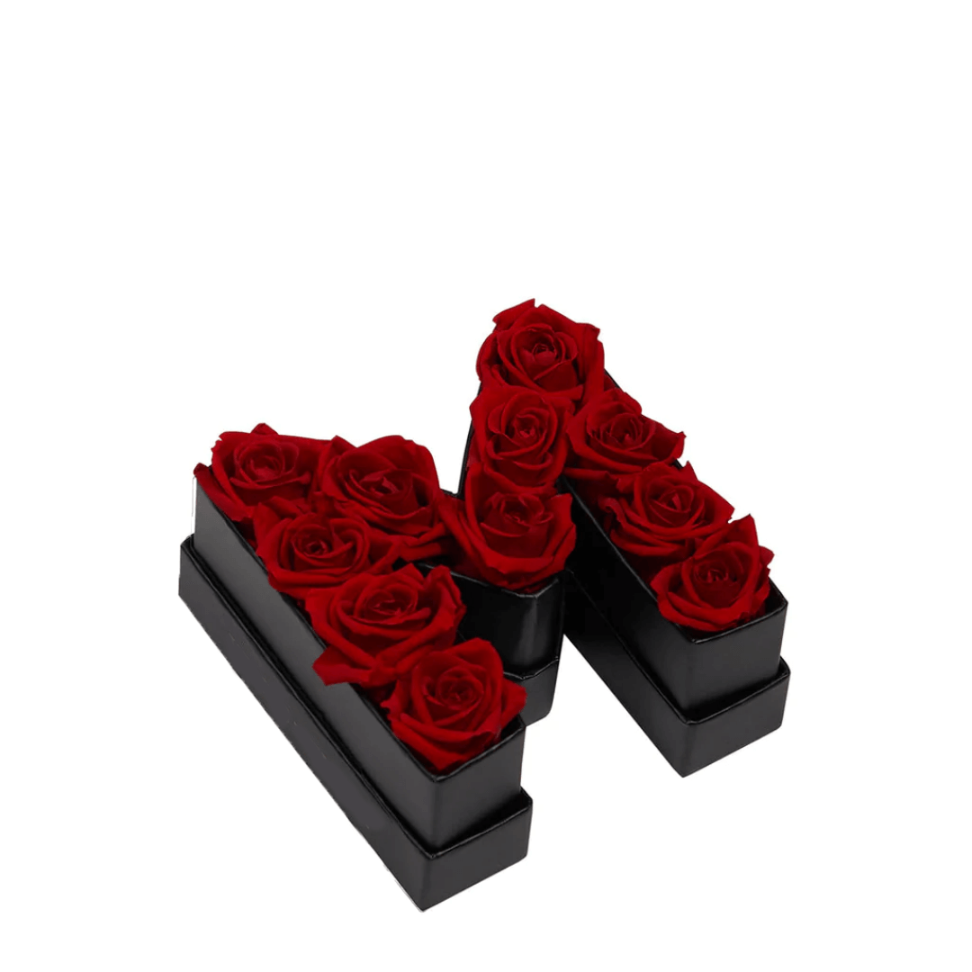 Coffret de fleurs éternelles lettre