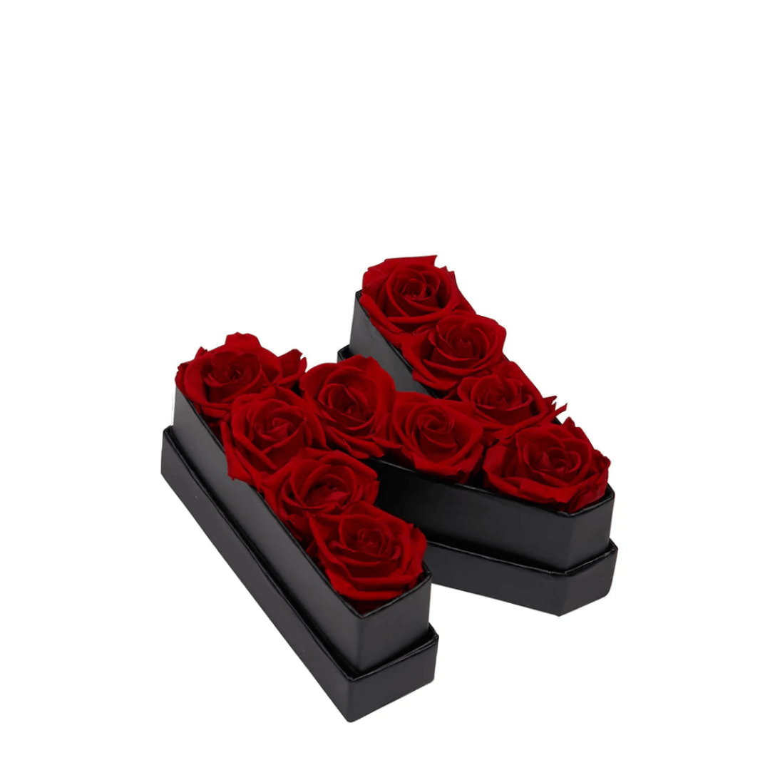 Coffret de fleurs éternelles lettre