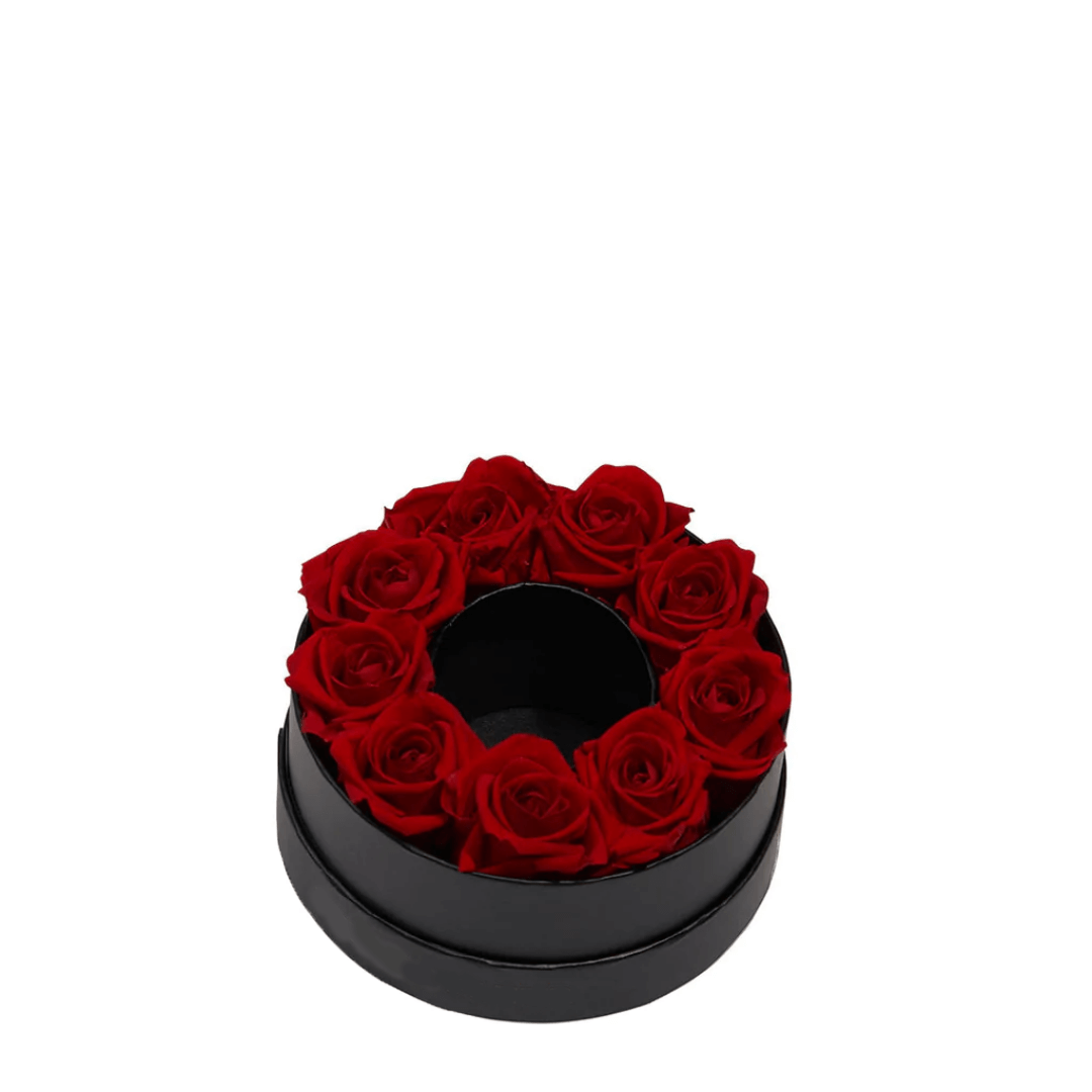 Coffret de fleurs éternelles lettre