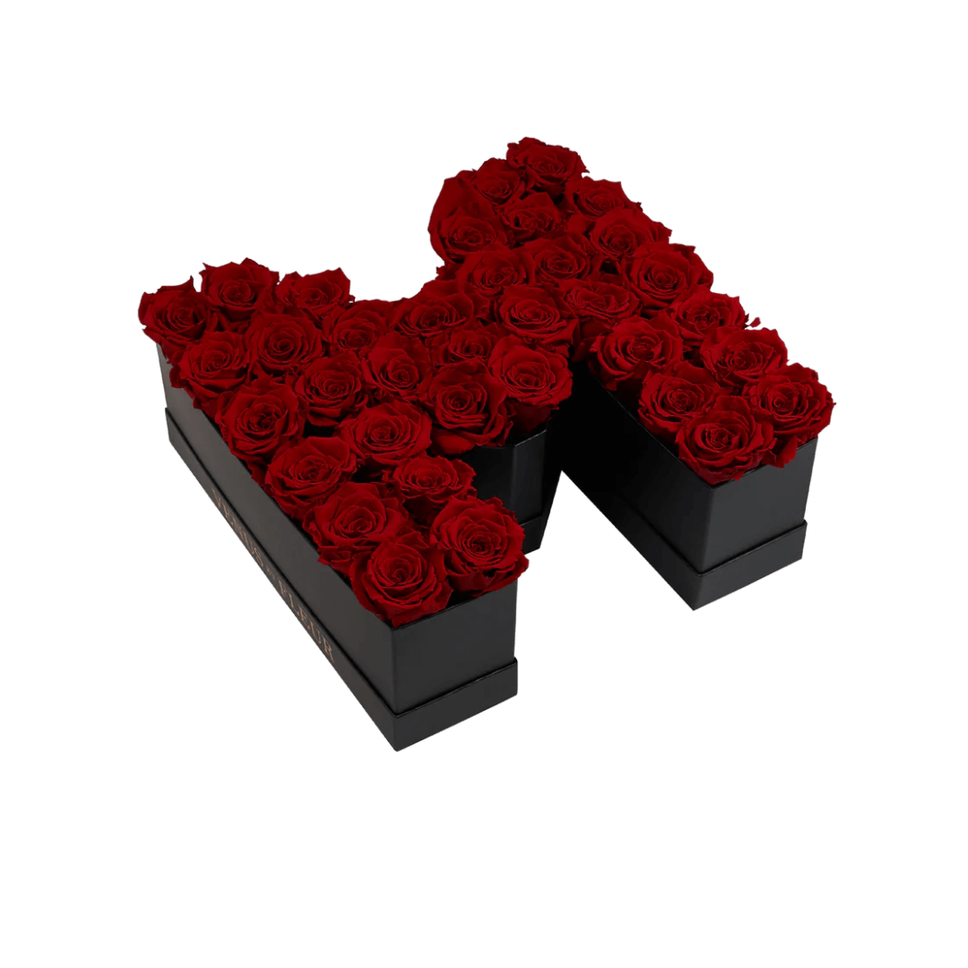 Coffret de fleurs éternelles lettre