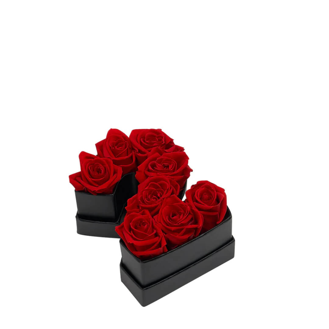 Coffret de fleurs éternelles chiffre