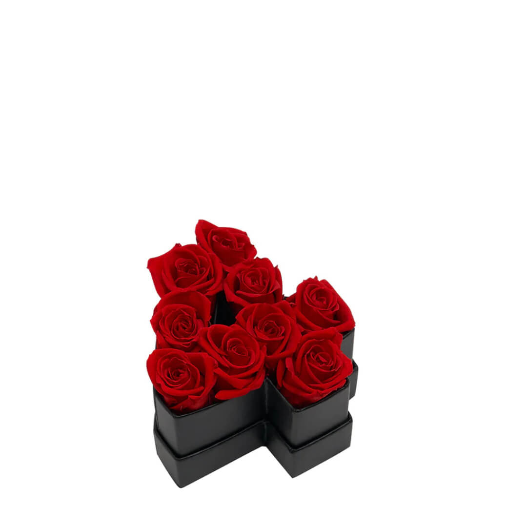 Coffret de fleurs éternelles chiffre
