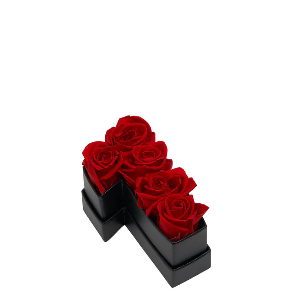 Coffret de fleurs éternelles chiffre