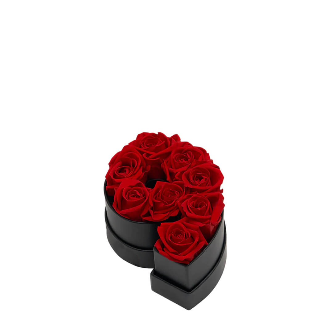 Coffret de fleurs éternelles chiffre