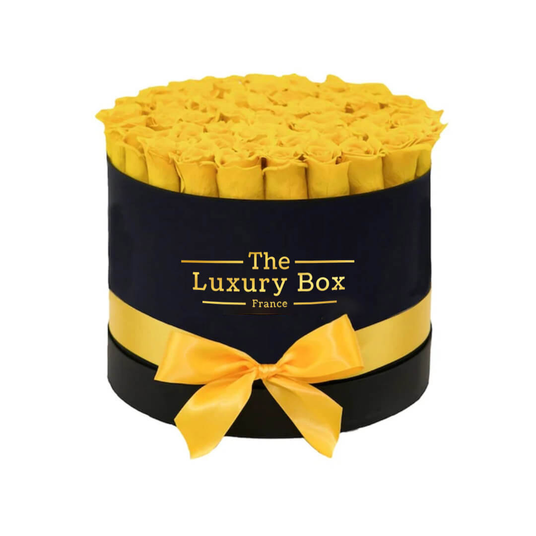 Commander/Acheter un coffret de roses éternelles jaune