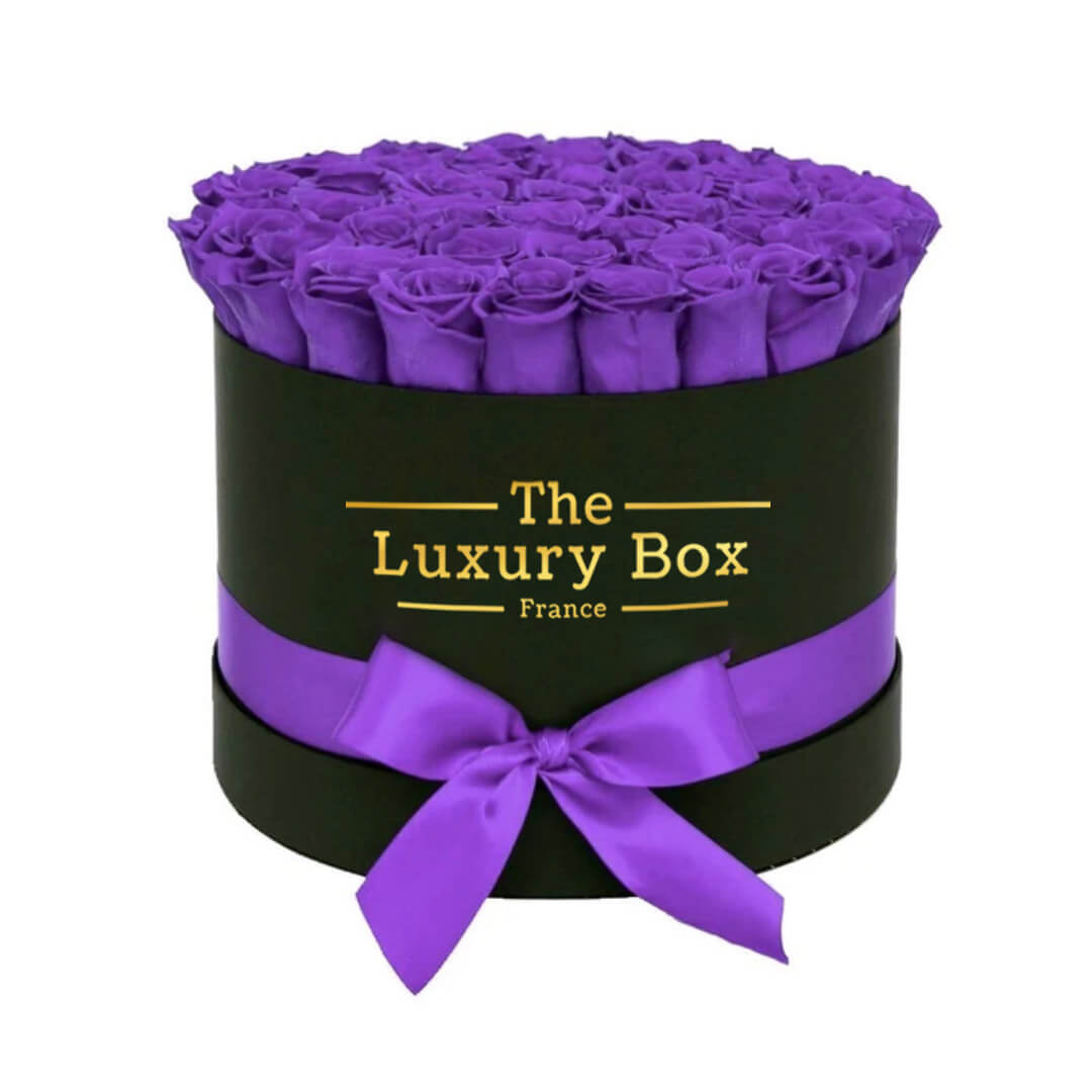 Commander/Acheter un coffret de roses éternelles mauve