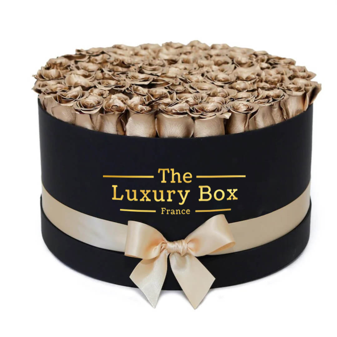 Commander/Acheter un coffret de roses éternelles en or