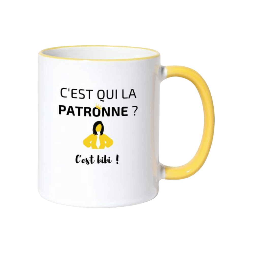 cest qui la patronne mug bicolore | The Luxury Box
