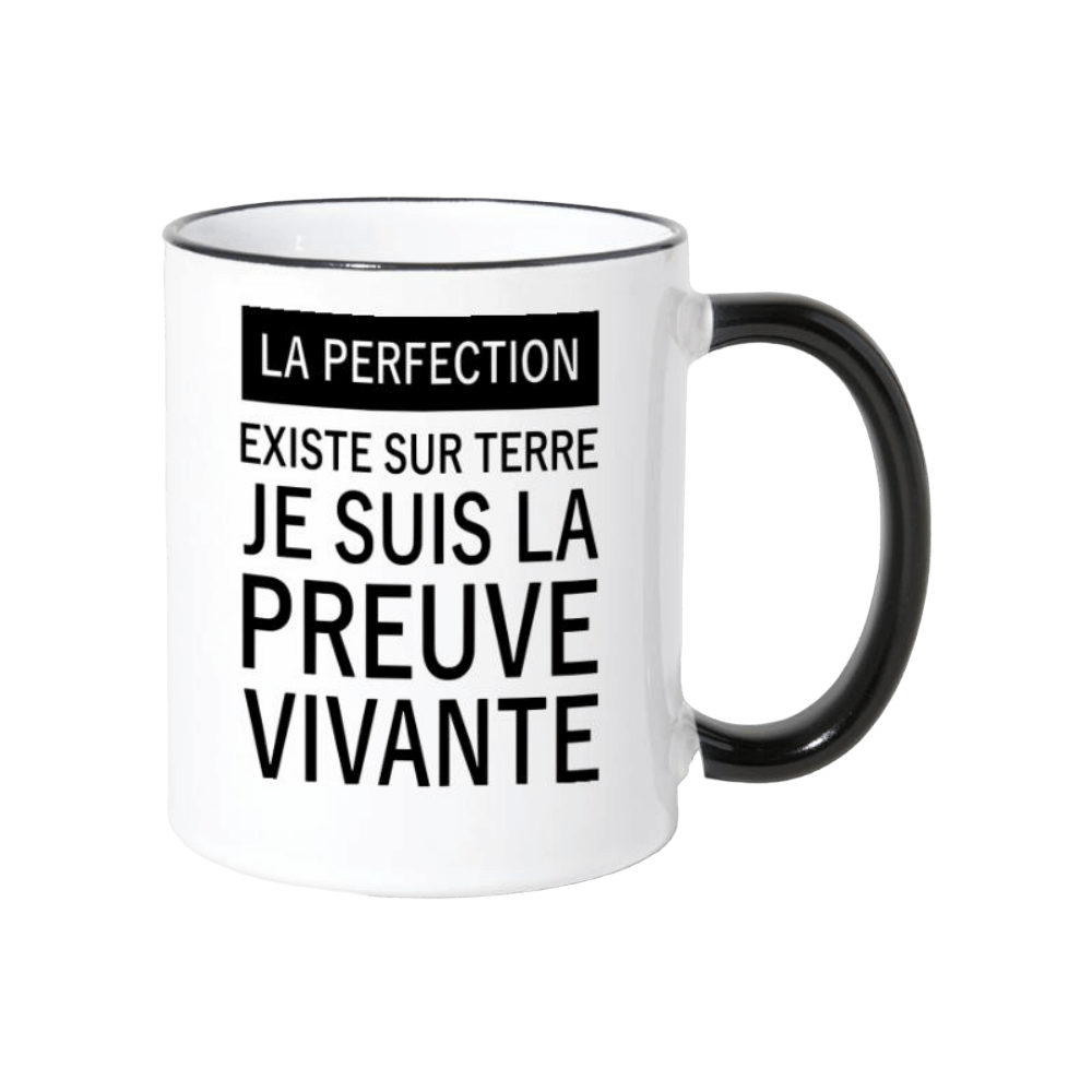 la perfection existe sur terre mug bicolore | The Luxury Box