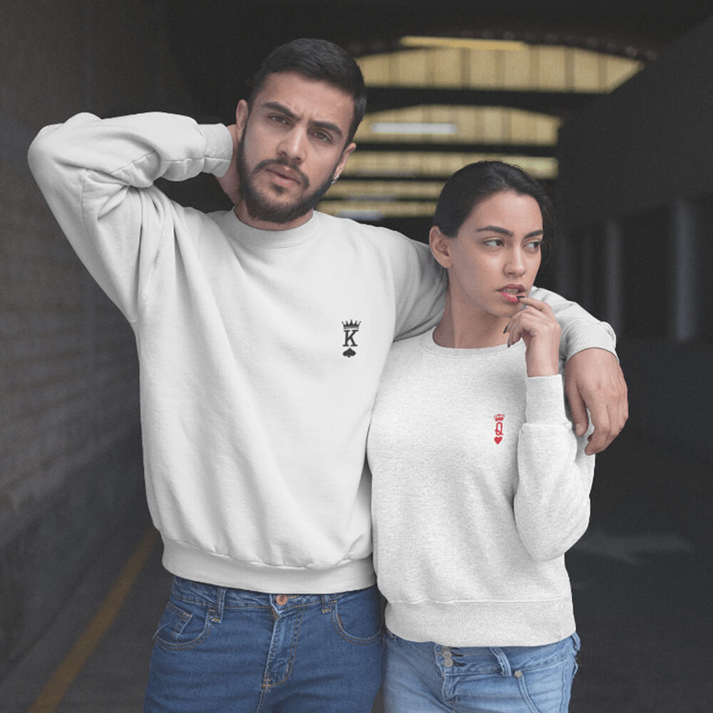 sweat-Couple-King-Queen-cote-coeur-jeu-de-cartes sweat Couple King Queen cote coeur jeu de cartes | The Luxury Box