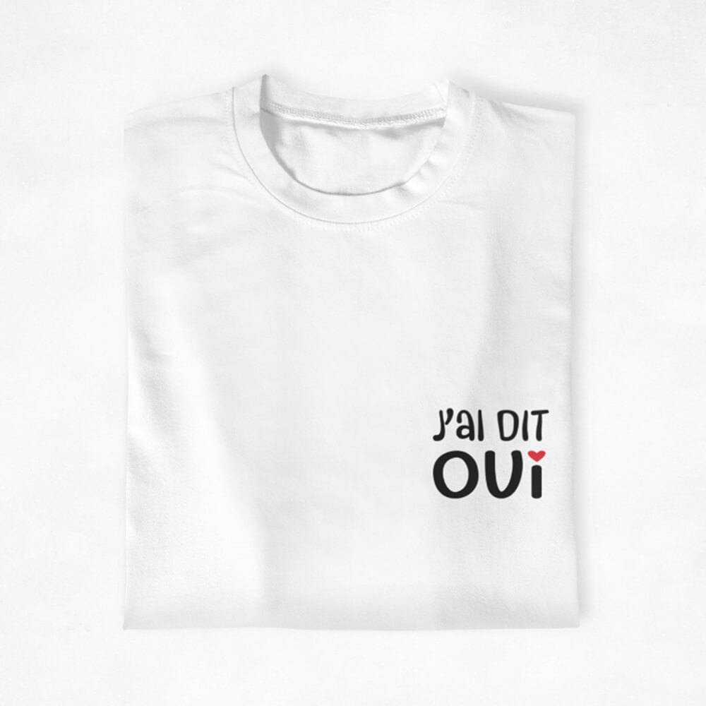 t shirt couple Elle a dit oui jai dit oui 1 | The Luxury Box