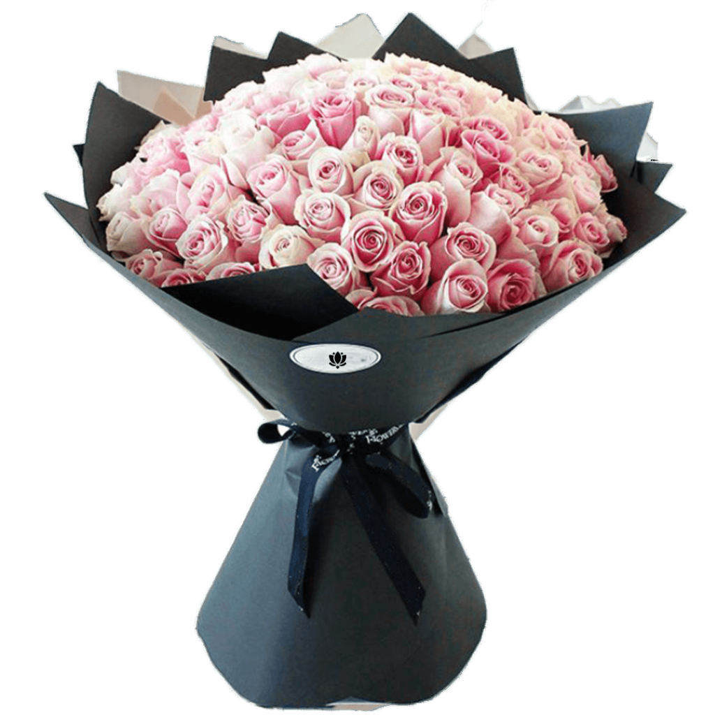 Bouquet de 100 fleurs rose 6 | The Luxury Box